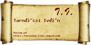 Tarnóczi Iván névjegykártya